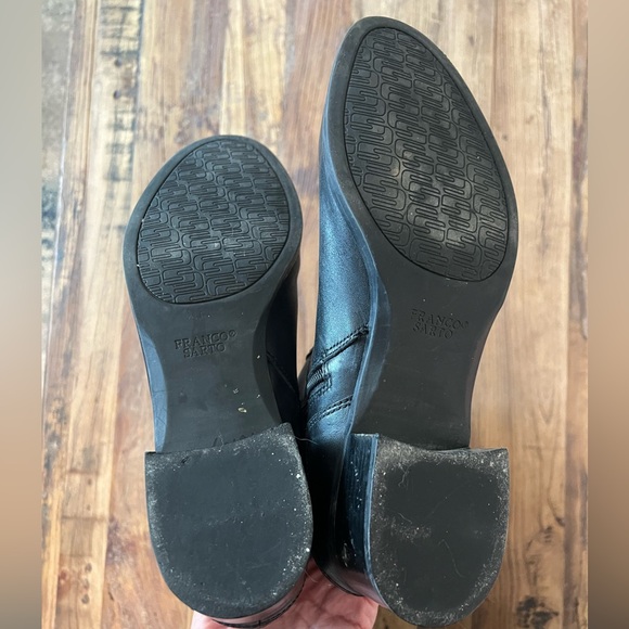 Franco Sarto black leather boots 10.5 jones buckle 1.75” heel - Picture 3 of 11